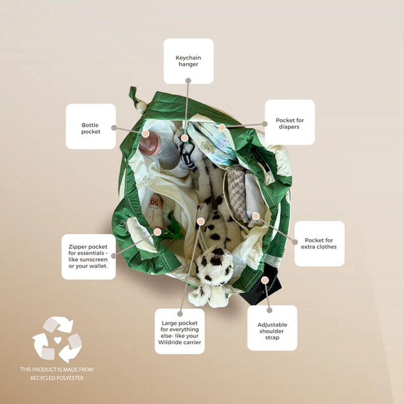 Sac à Langer Épaule Green Graphic Wildride intérieur