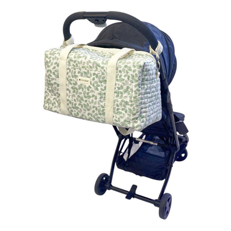 Sac à langer Feuilles Candide sur poussette