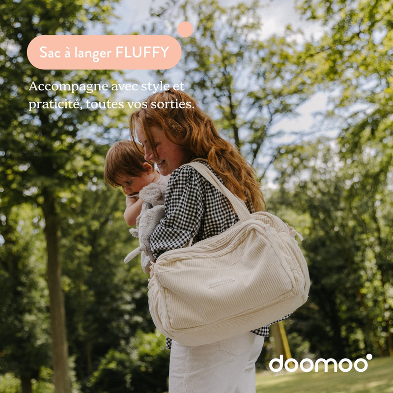 Sac à langer Fluffy Corduroy Beige Babymoov lifestyle 1