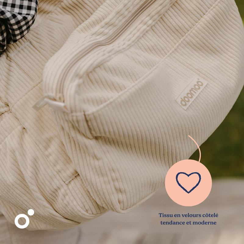 Sac à langer Fluffy Corduroy Beige Babymoov matière