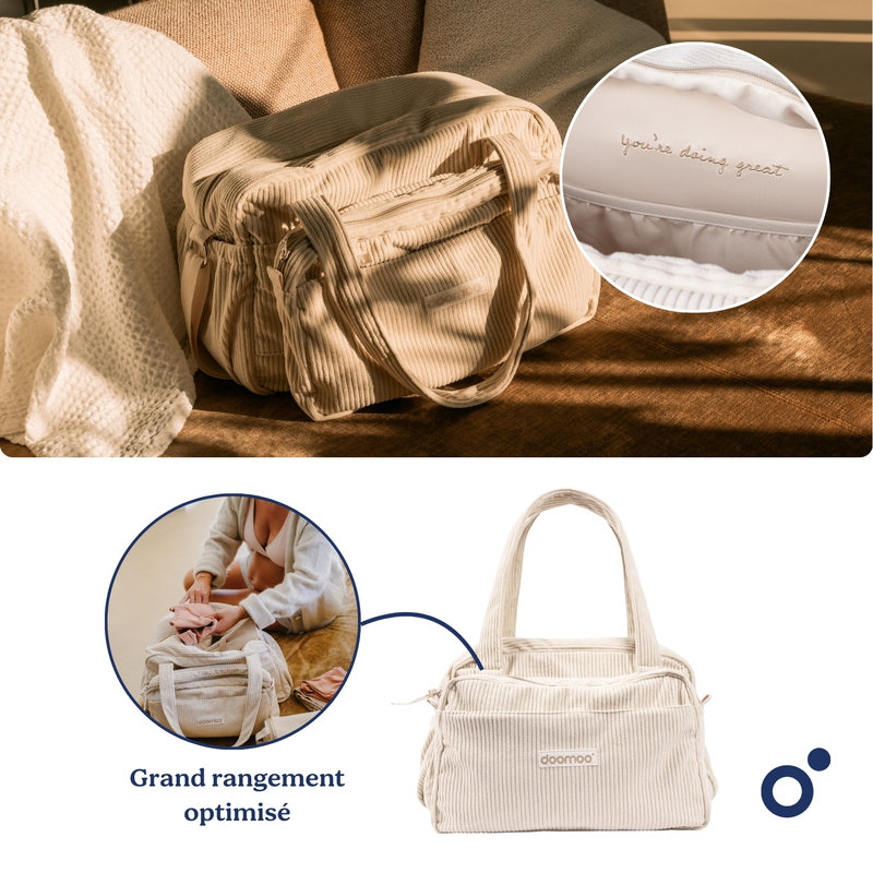 Sac à langer Fluffy Corduroy Beige Babymoov rangement