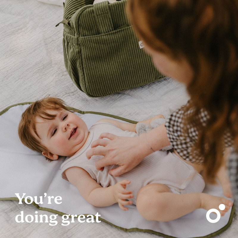 Sac à langer Fluffy Corduroy Kaki Babymoov lifestyle 2