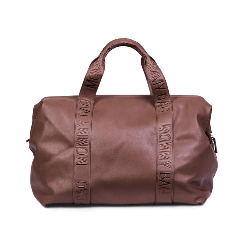 Sac à langer Mommy Bag Signature Simili Marron Foncé Childhome produit recto