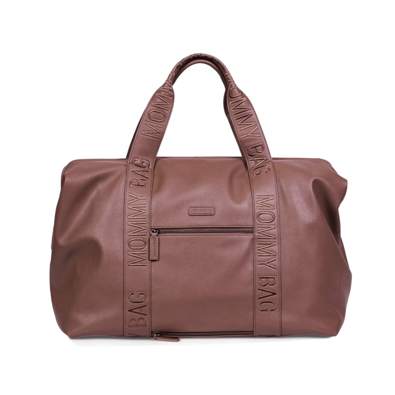 Sac à langer Mommy Bag Signature Simili Marron Foncé Childhome produit verso
