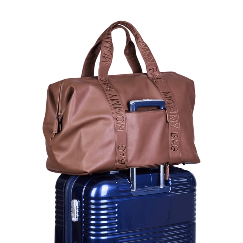 Sac à langer Mommy Bag Signature Simili Marron Foncé Childhome lifestyle 1