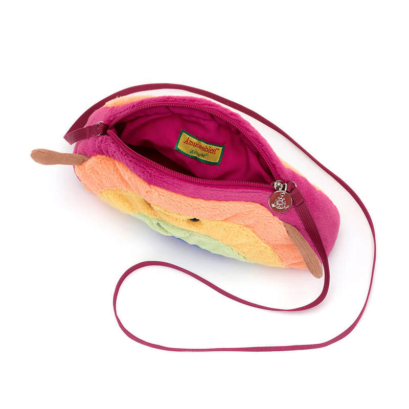 Sac Amuseable Arc-en-Ciel Rainbow Bag Jellycat ouvert