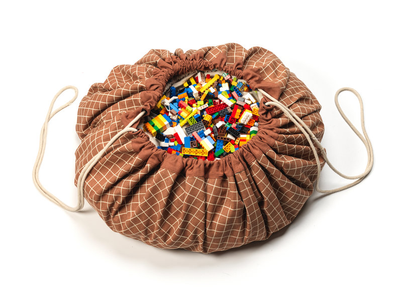 Sac de rangement tapis de jeu Play & Go Original Organic Grid Play & Go Brown