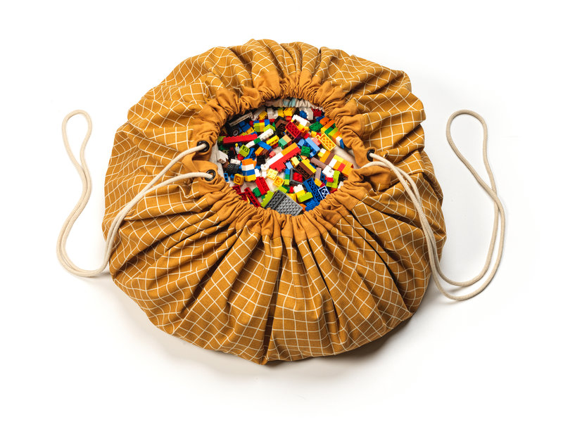 Sac de rangement tapis de jeu Play & Go Original Organic Grid Play & Go Moutard