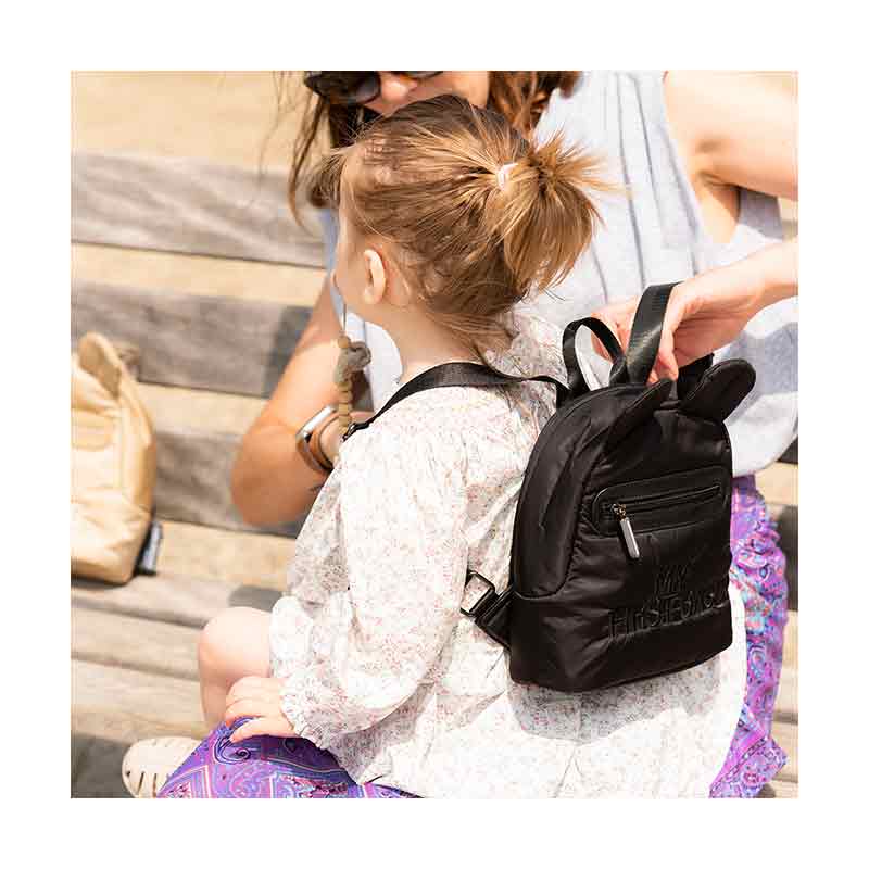 Sac à dos enfant My First Bag matelassé Noir Childhome Ambiance