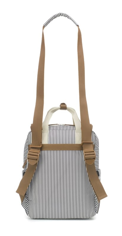 Sac à dos à langer Georgi Eco Rayures Blanc et Marine Babymel Bandoulière