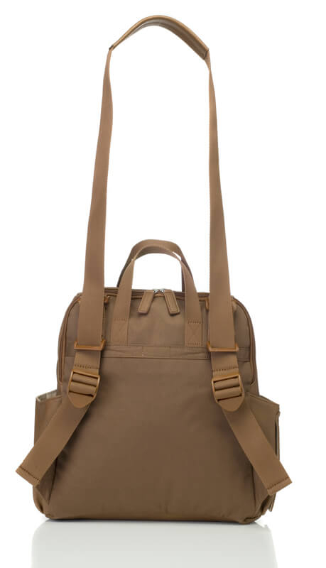 Sac à dos à langer Robyn en cuir vegan Caramel Babymel Bandoulière