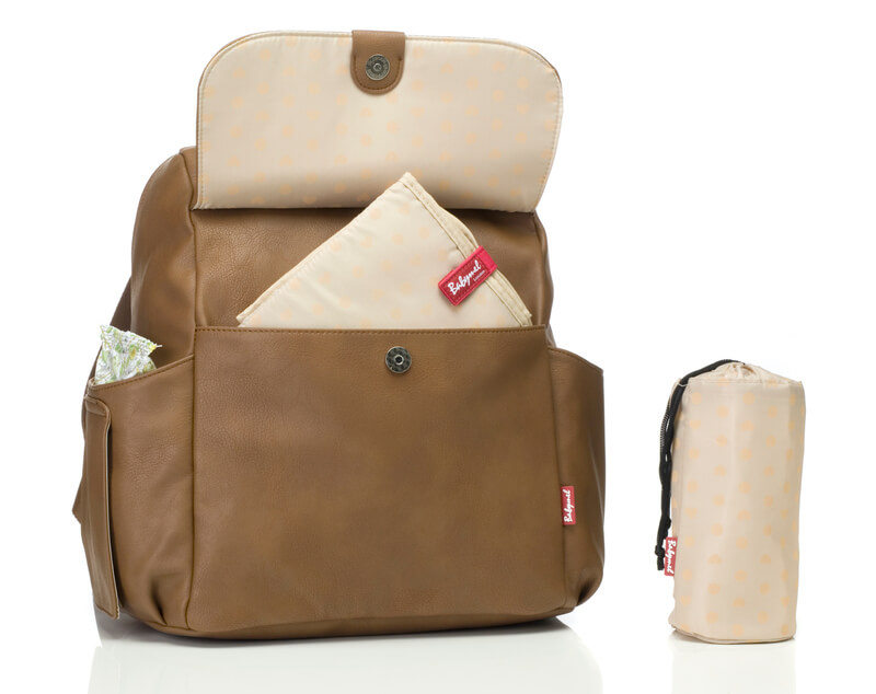 Sac à dos à langer Robyn en cuir vegan Caramel Babymel Elémént