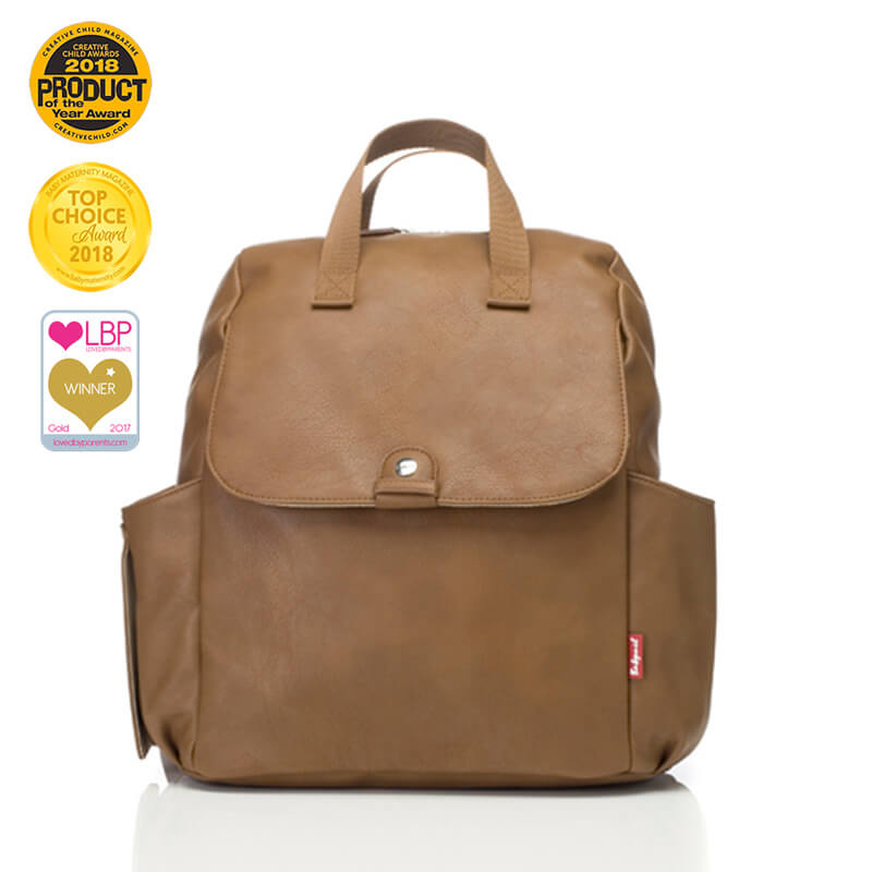 Sac à dos à langer Robyn en cuir vegan Caramel Babymel Prix