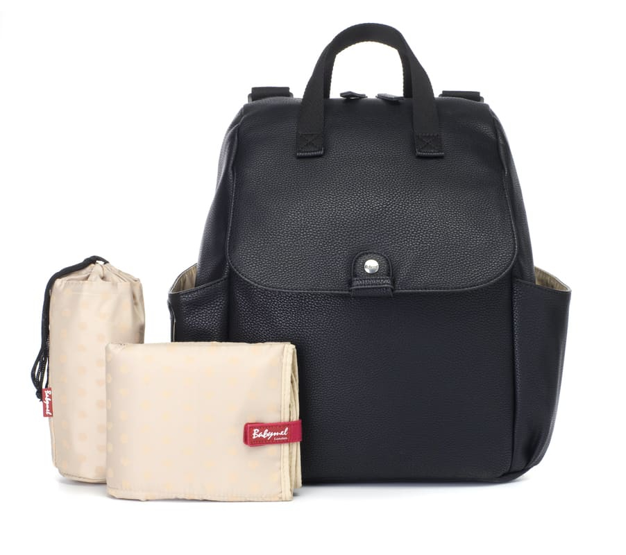 Sac à dos à langer Robyn en cuir vegan Noir Babymel Accessoires