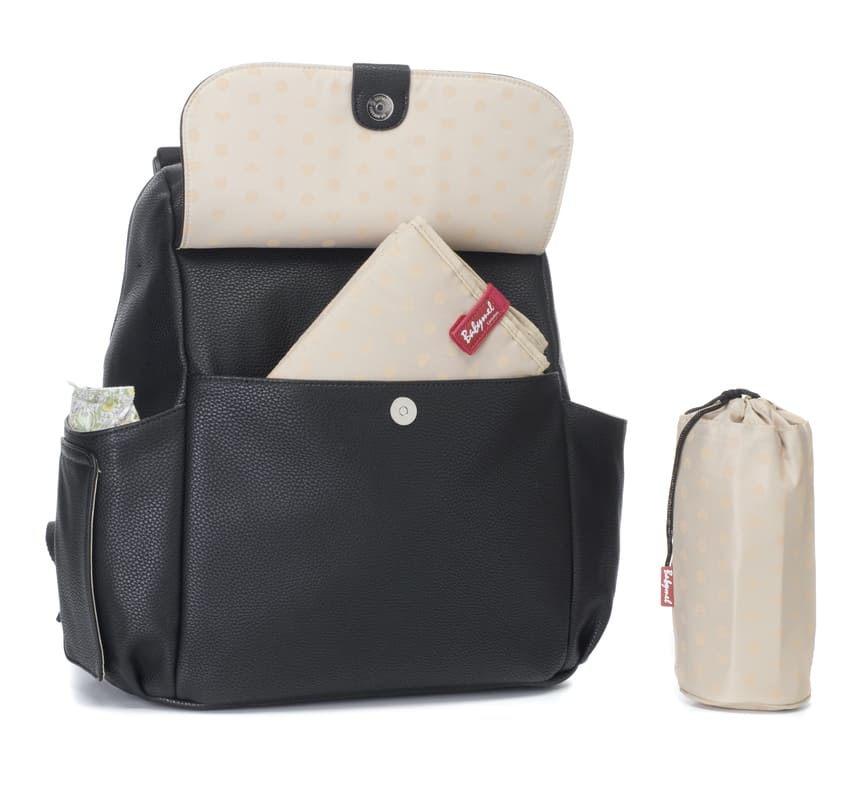 Sac à dos à langer Robyn en cuir vegan Noir Babymel Complément