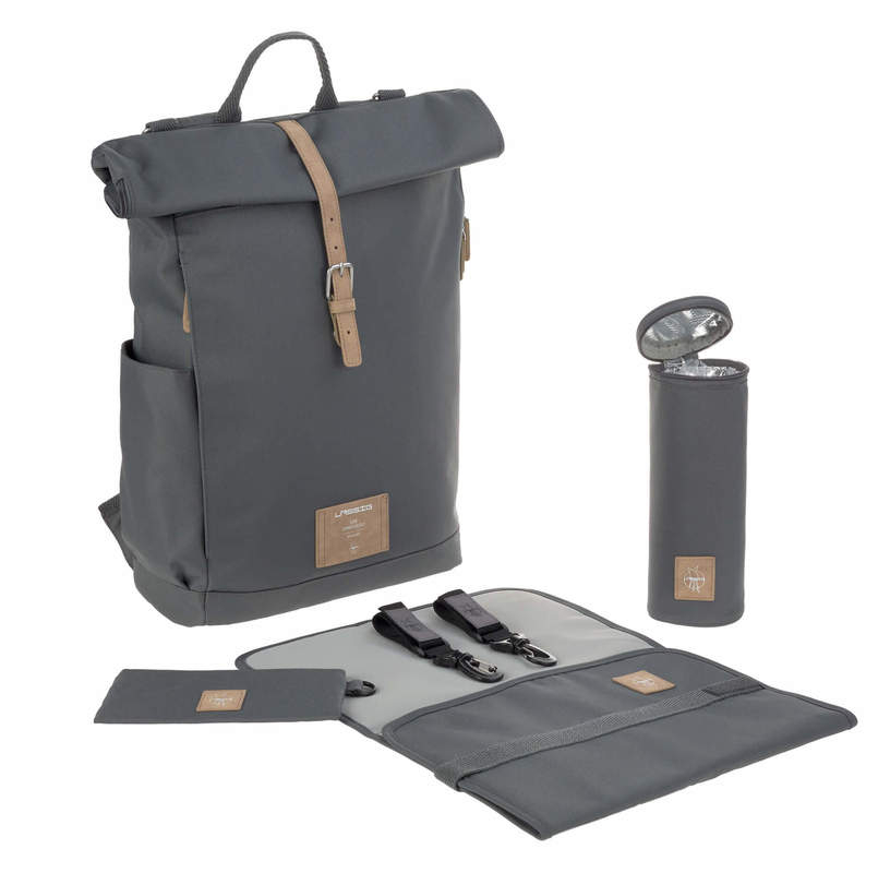 Sac à dos à langer Rolltop Anthracite Lassig Accessoires