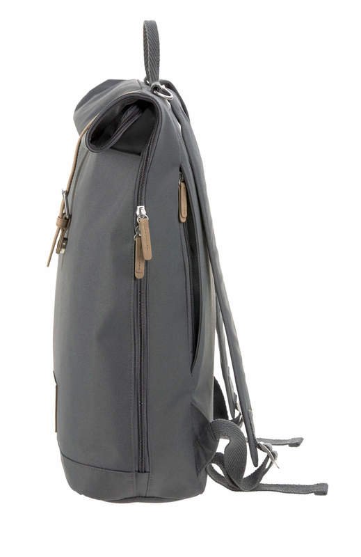 Sac à dos à langer Rolltop Anthracite Lassig Latéral