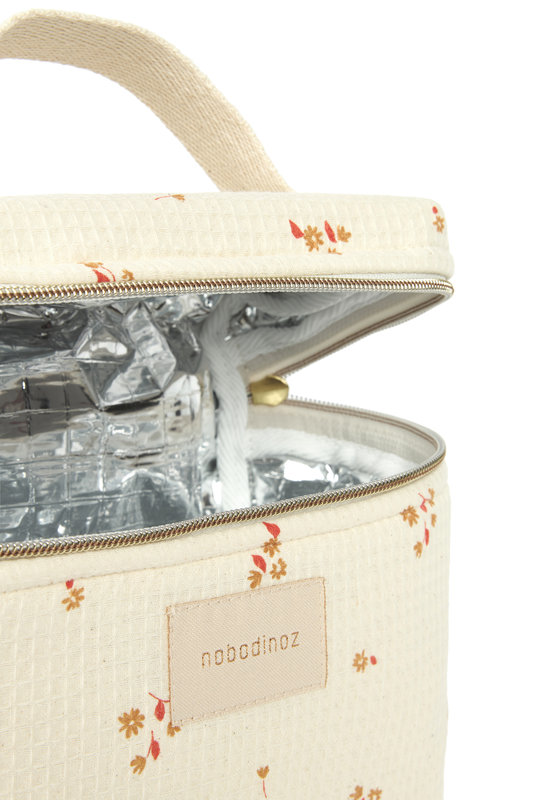 Sac isotherme pour biberon et déjeuner Concerto Opera Yellow lily Nobodinoz zoom ouvert 