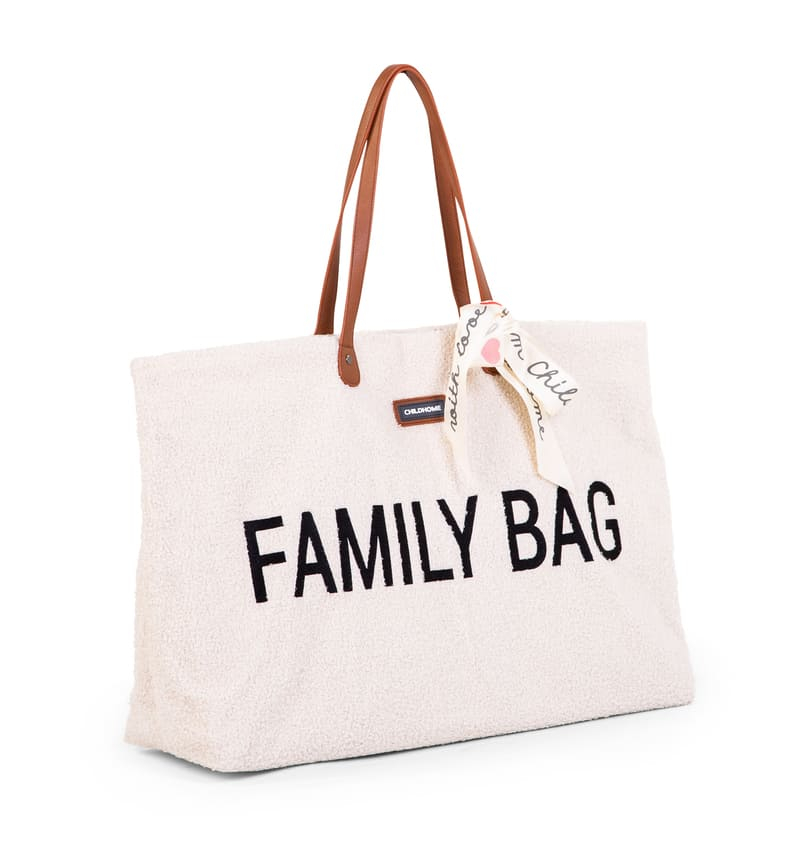 Sac à langer Family Bag Teddy Écru Childhome Gauche