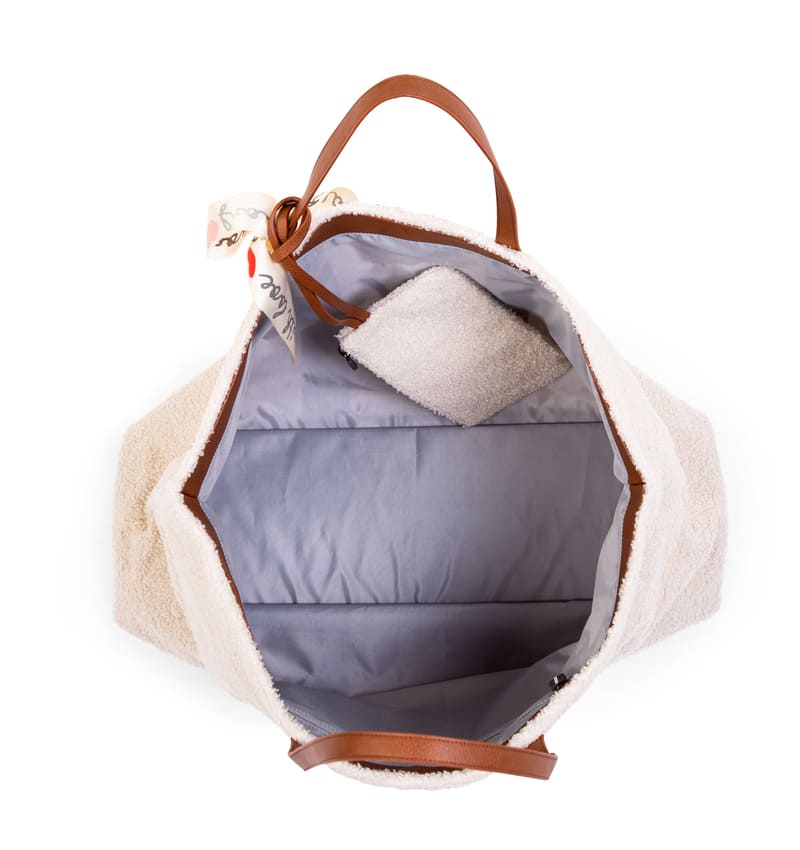 Sac à langer Family Bag Teddy Écru Childhome Ouvert