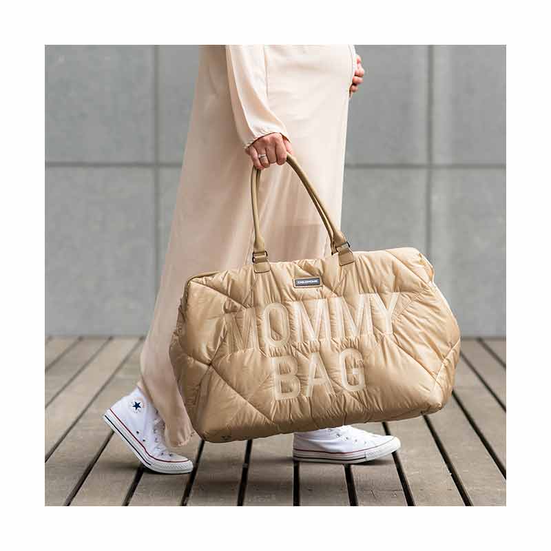 Sac à langer Mommy Bag matelassé Beige Childhome Ambiance