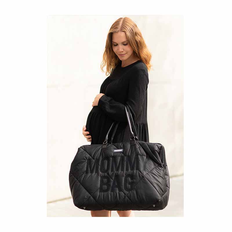 Sac à langer Mommy Bag matelassé Noir Childhome Attaches