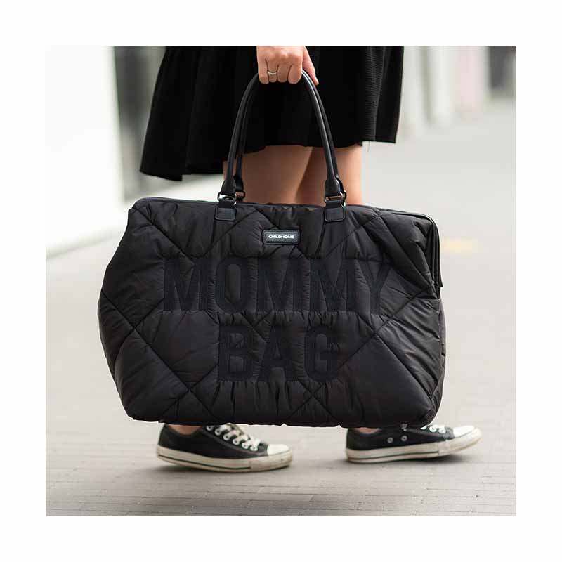 Sac à langer Mommy Bag matelassé Noir Childhome Zoom