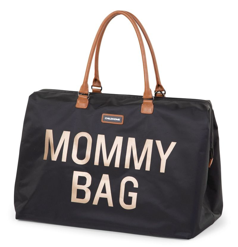 Sac à langer Mommy Bag Noir/Or Childhome Gauche