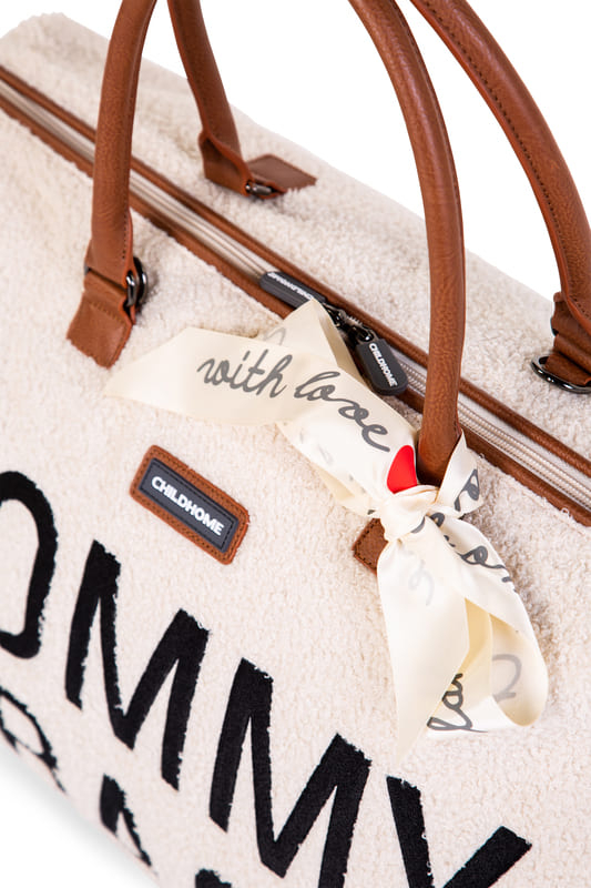Sac à langer Mommy Bag Teddy Écru Noeud