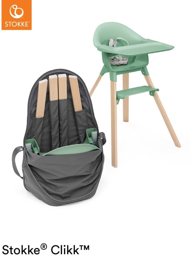 Chaise haute Stokke Clikk vert et sac de transport - Vert - Kiabi - 233.80€