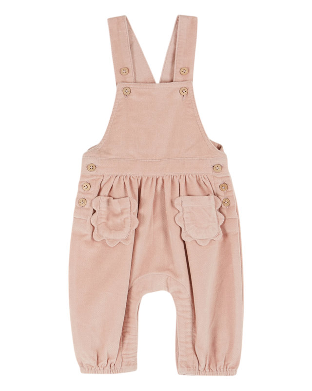 Salopette Bébé Rose Peony en Velours  Emile & Ida face