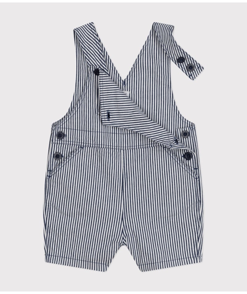 Salopette Courte Rayée Petit Bateau attache