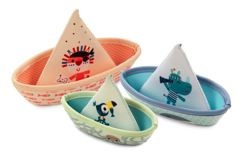 Jouets de bain 3 petits bateaux Jungle Lilliputiens Détail