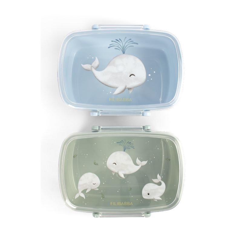 Set de 2 Lunch box Les contes de Christian la Baleine FILIBABBA face