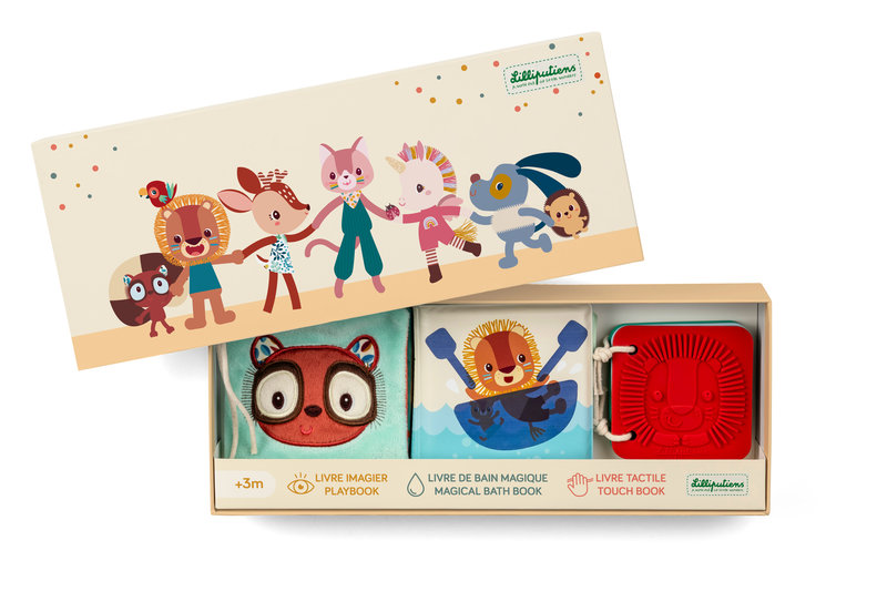 Set de 3 livres d'éveil Jungles Lilliputiens face