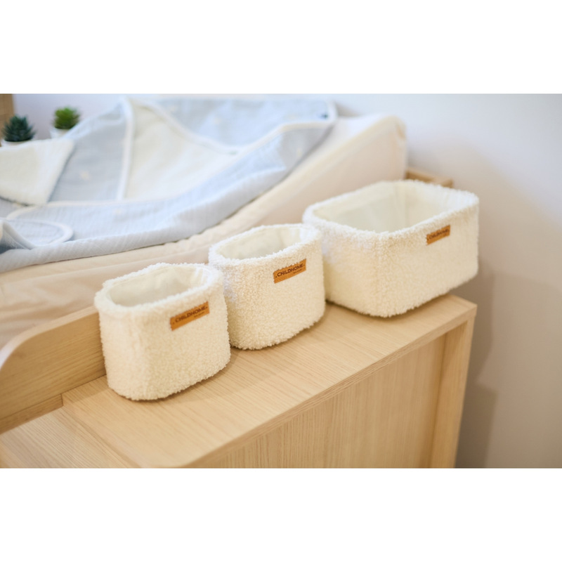 Set de 3 Paniers de Rangement à Suspendre Teddy écru Childhome Produit lifestyle