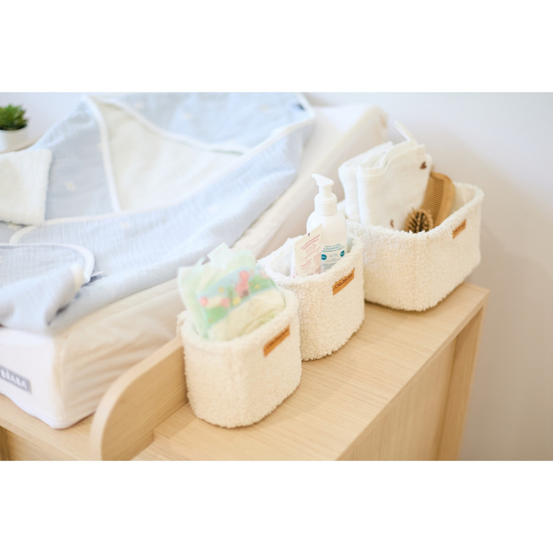 Set de 3 Paniers de Rangement à Suspendre Teddy écru Childhome Produit lifestyle3