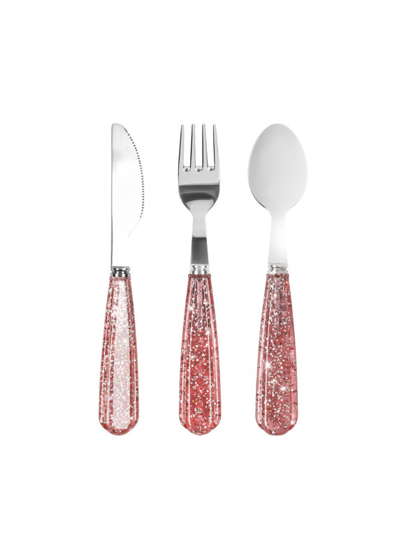 Set de couverts pailletés Blush Konges Slojd face 
