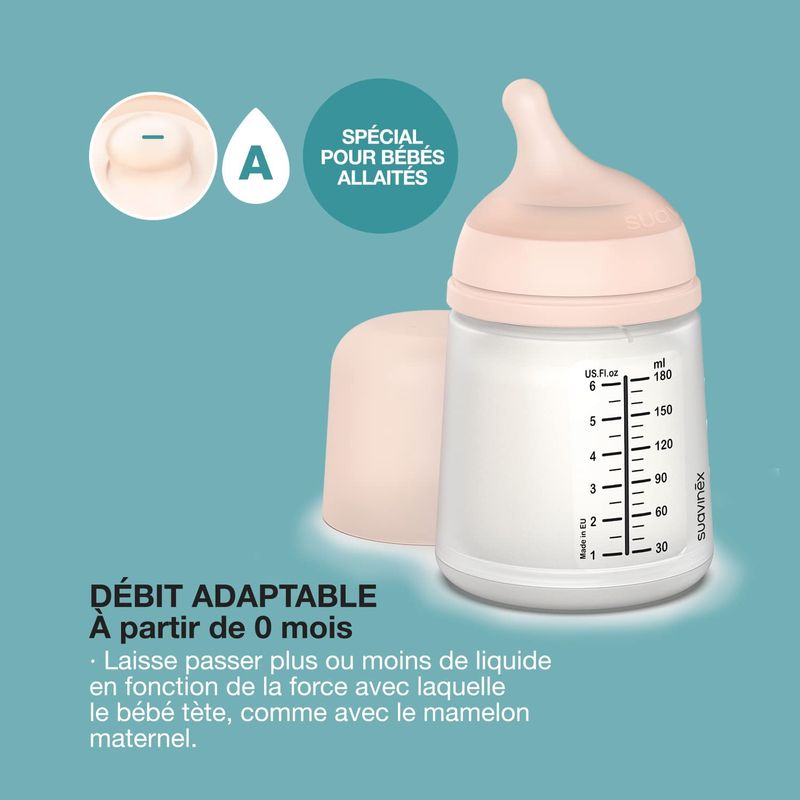 Set Zero Zero Biberon 180ml + Sucette Suavinex explications 1 