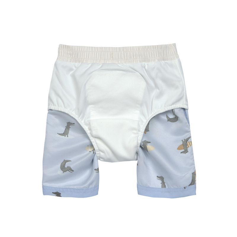 Short de bain Crocodile bleu ciel LASSIG interieur