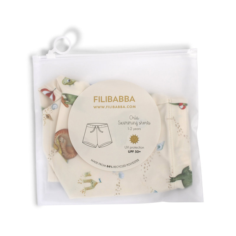Short de bain Orla 1-2 ans - Dino Beach Filibabba packaging 