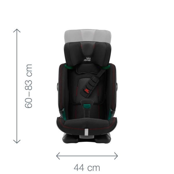 Siège-auto Advansafix i-Size groupe 1/2/3 Britax Römer dimensions de face