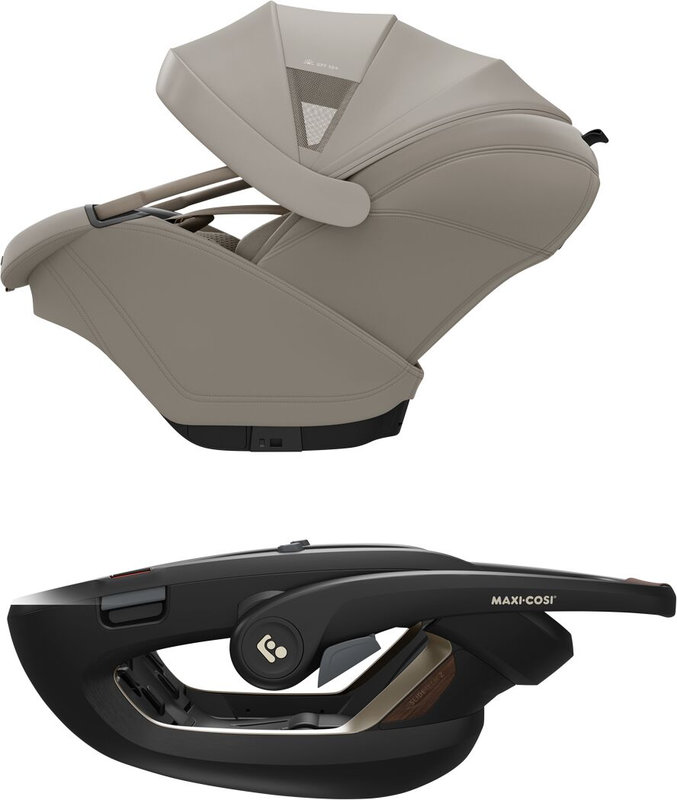 Siège-auto Coral Slide Pro Groupe 0+ Sapphire Sand MAXI COSI côté siège et coque