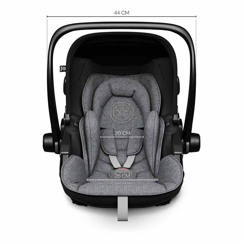 Siège-auto Evoluna i-Size 2 avec base groupe 0+ Grey melange Icy Grey Kiddy Dimensions Largeur