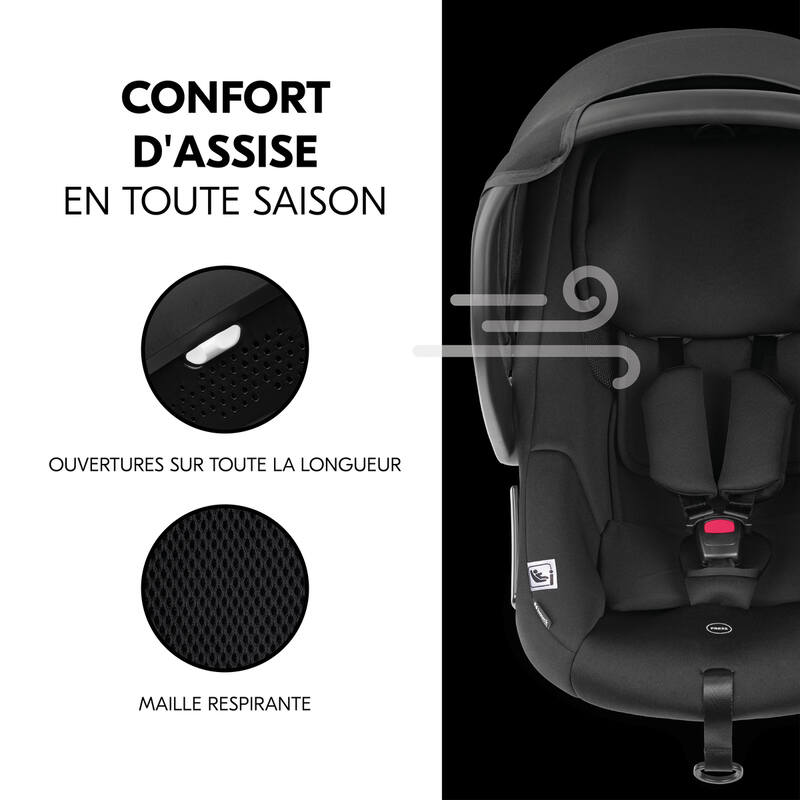 Siège-auto groupe 0+ Drive N Care avec base i-Size noir Hauck confort