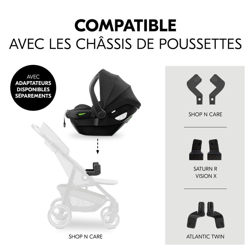 Siège-auto groupe 0+ Drive N Care avec base i-Size noir Hauck compatibilité