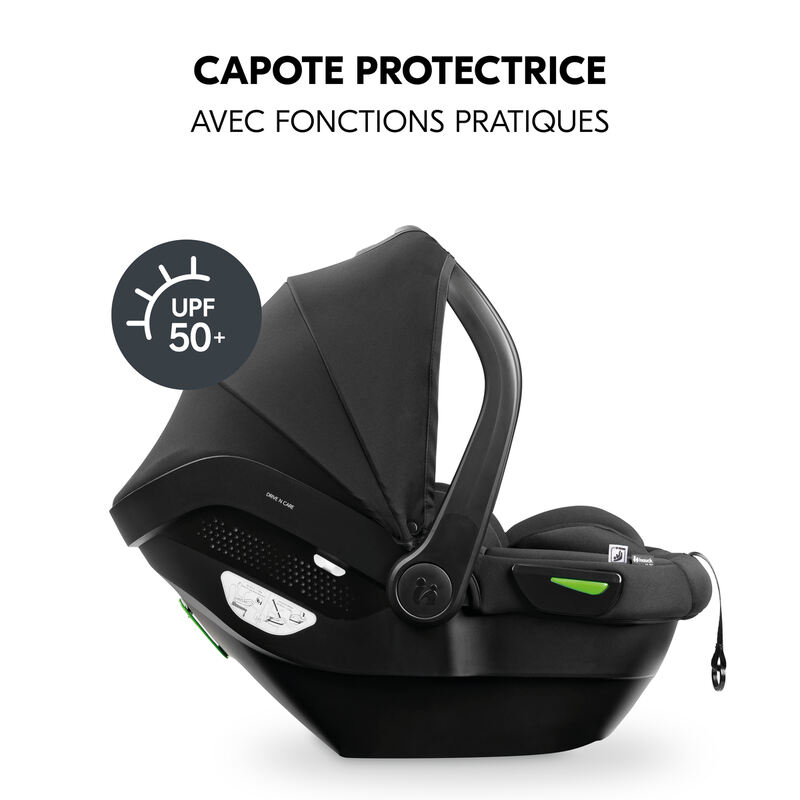 Siège-auto groupe 0+ Drive N Care noir Hauck capote protection