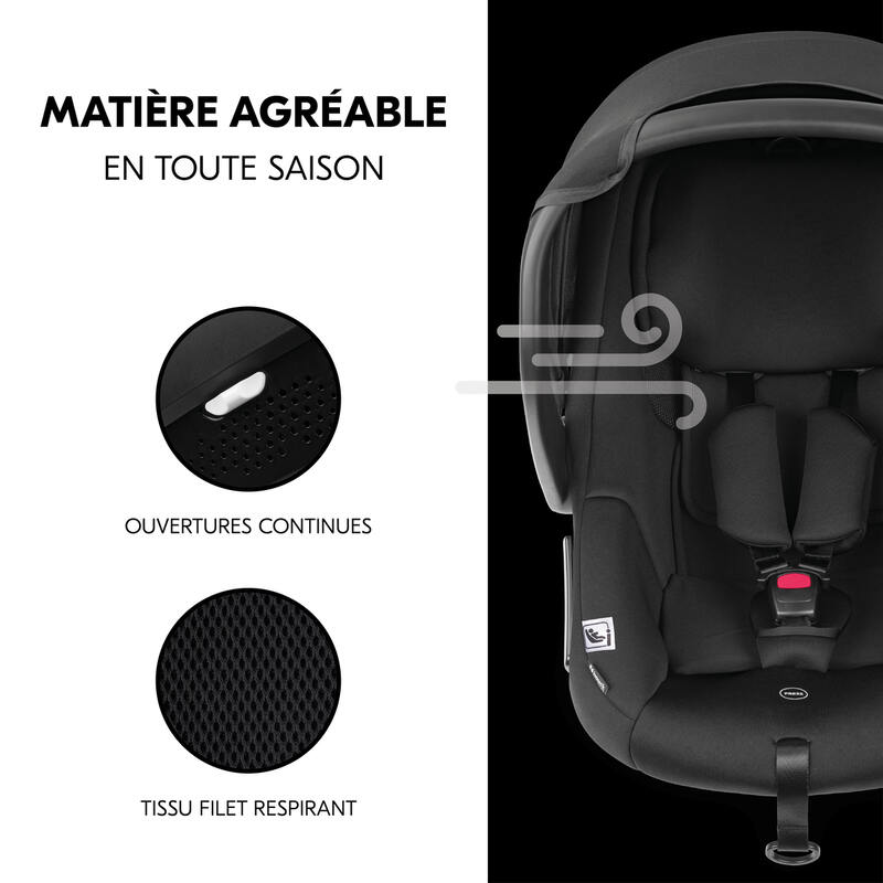 Siège-auto groupe 0+ Drive N Care noir Hauck matiere