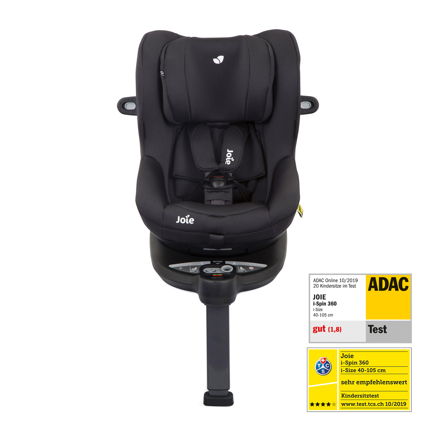 Siège-auto i-Spin 360 i-Size groupe 0/1 Coal Joie face tetiere milieu