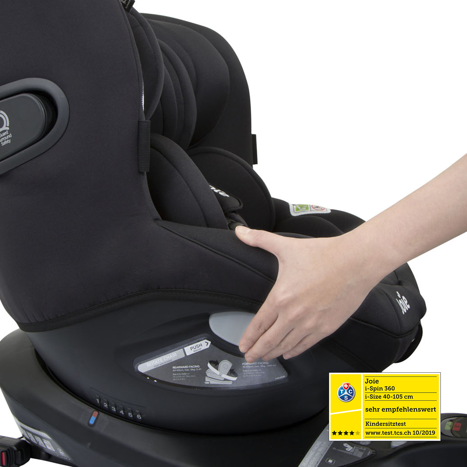 Siège-auto i-Spin 360 i-Size groupe 0/1 Coal Joie manette rotation